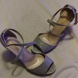 Dream Pair Silver High Heels Size 10 Sparkly Heels
